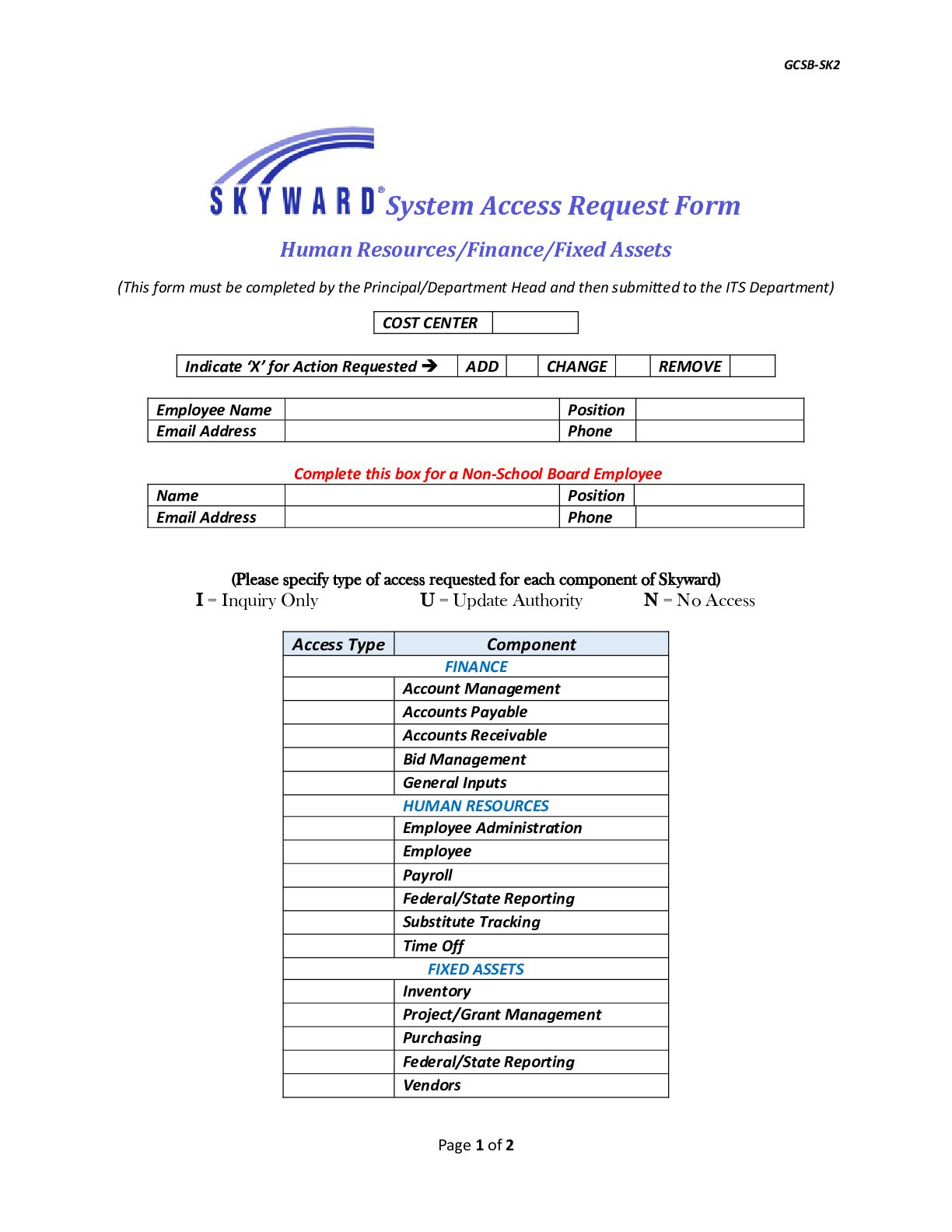System Access Request Form